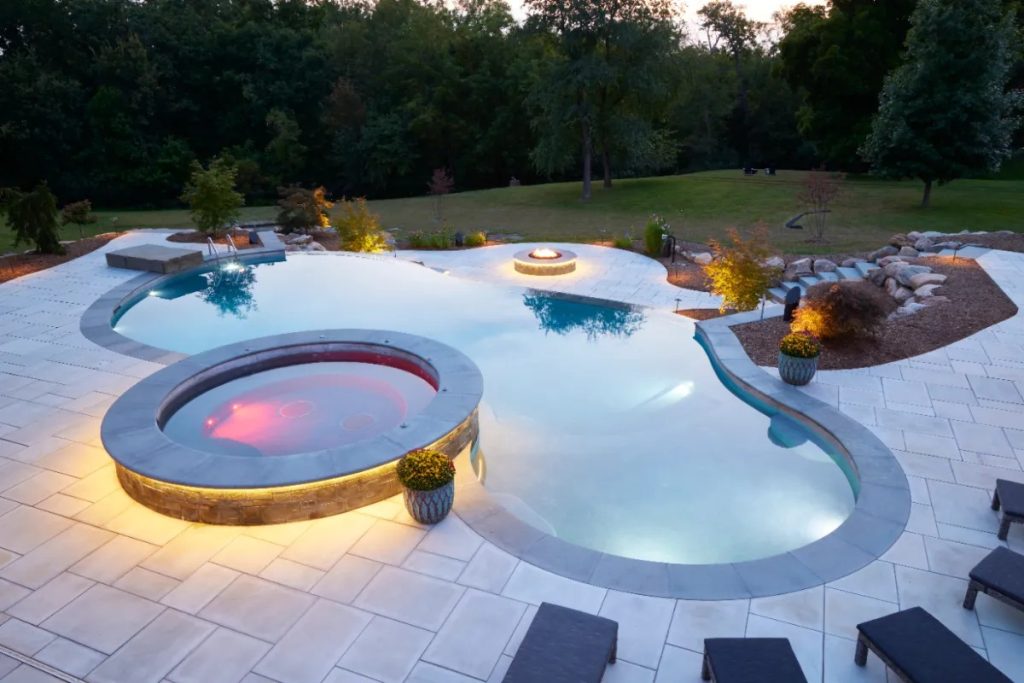fun backyard pool design and installation for family in polk city iowa